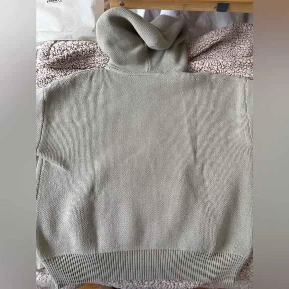 Essentials Men's KNIT PULLOVER Pistachio Hoodie Sweater - Picture 6 of 9